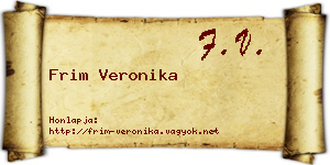 Frim Veronika névjegykártya